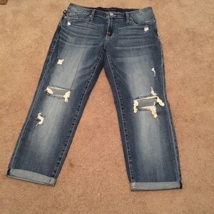 Rock and Republic distressed crop jeans. Size 12